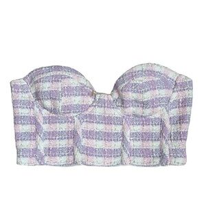 ZARA Tweed Crop Top Bustier Medium M NEW NWT